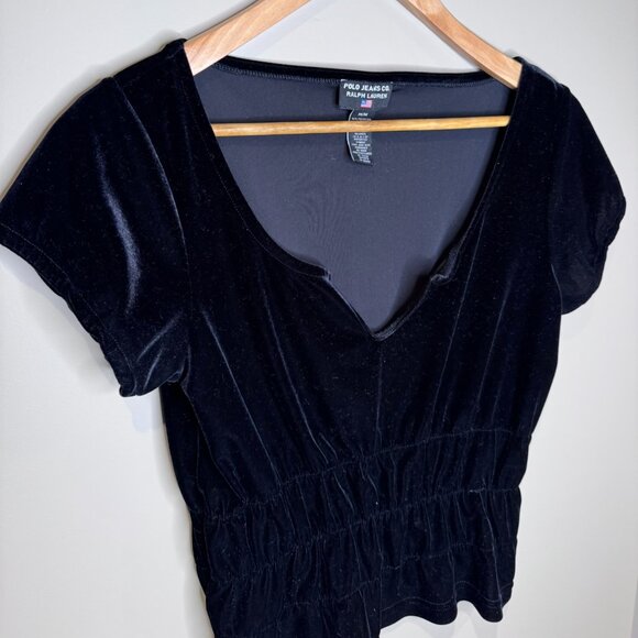 Ralph Lauren (Vintage) - Black Velvet Top - Medium - Picture 4 of 7